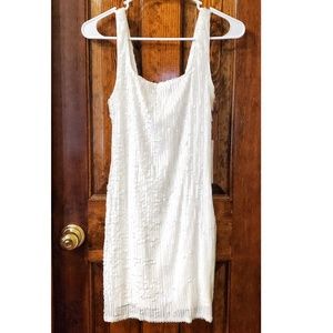 NWT Aqua White Sequin Mini Dress Size Small